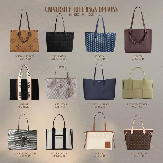"Explore the best work and luxury tote bags for university, featuring brands like Louis Vuitton, Loewe, and Saint Laurent. Stylish, spacious, and practical—perfect for carrying your essentials in style.